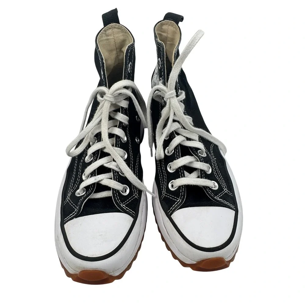 Converse Run Star Hike High Top Platform Sneakers Black White Mens 7 W 8.5 - Picture 8 of 10